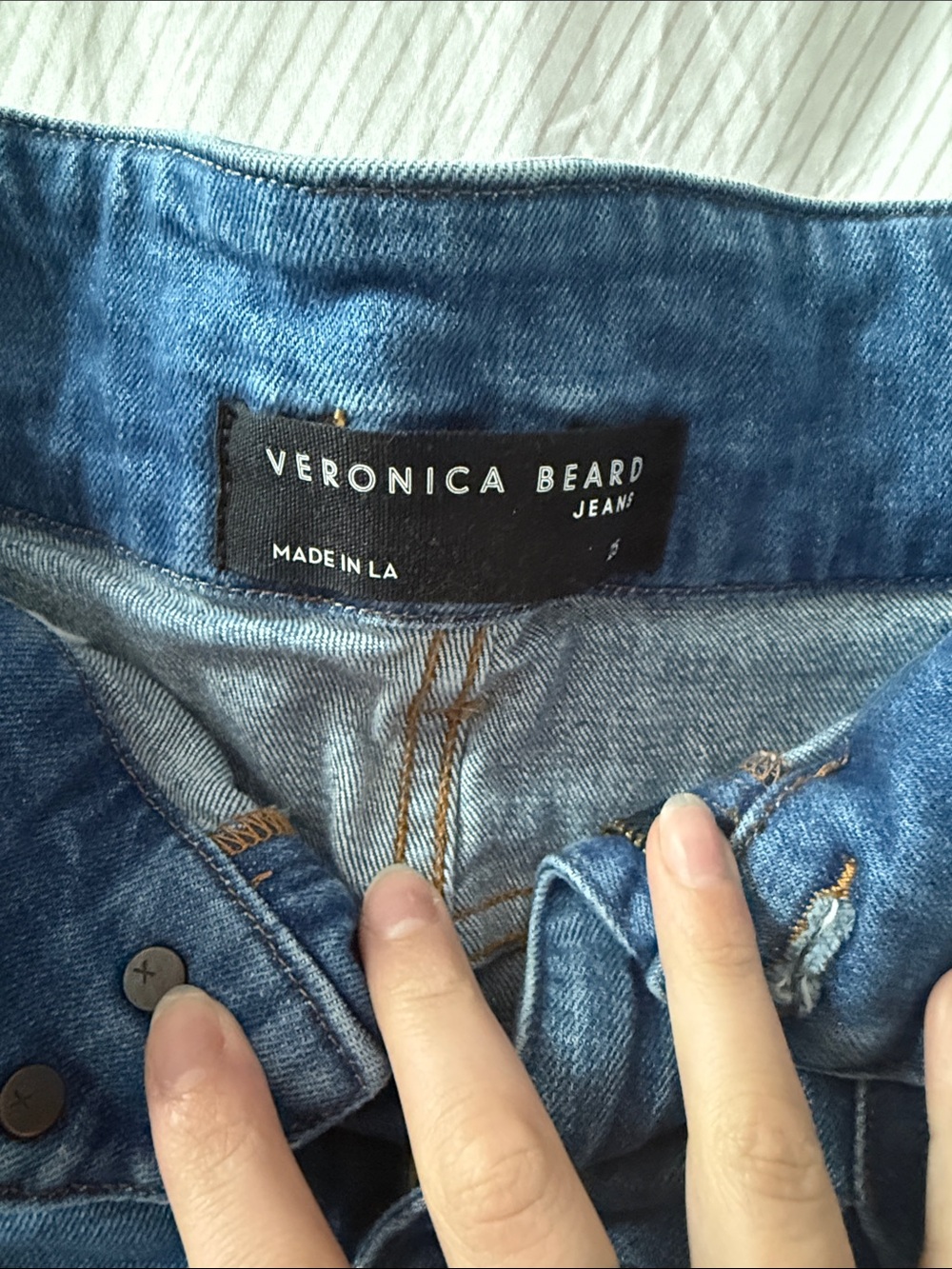 Veronica Beard High-Waist Blue Denim Pleated Shorts - Picture 2 of 2